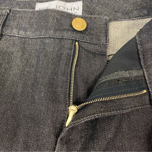 St. John Collection Women's Straight Leg Jeans Size 4 Black Gold Shimmer Holiday - Picture 6 of 13